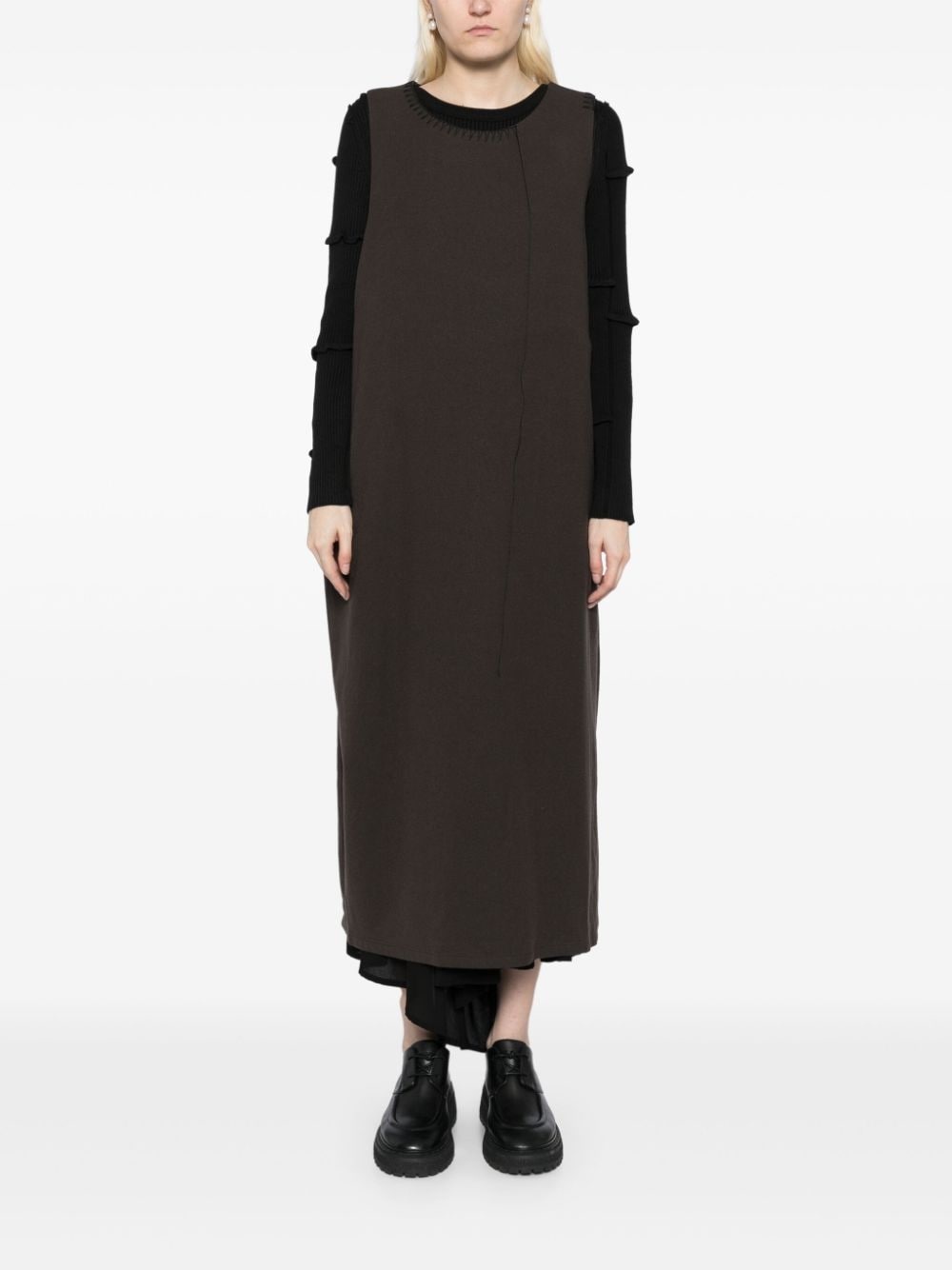 tonal-stitched dress - 2