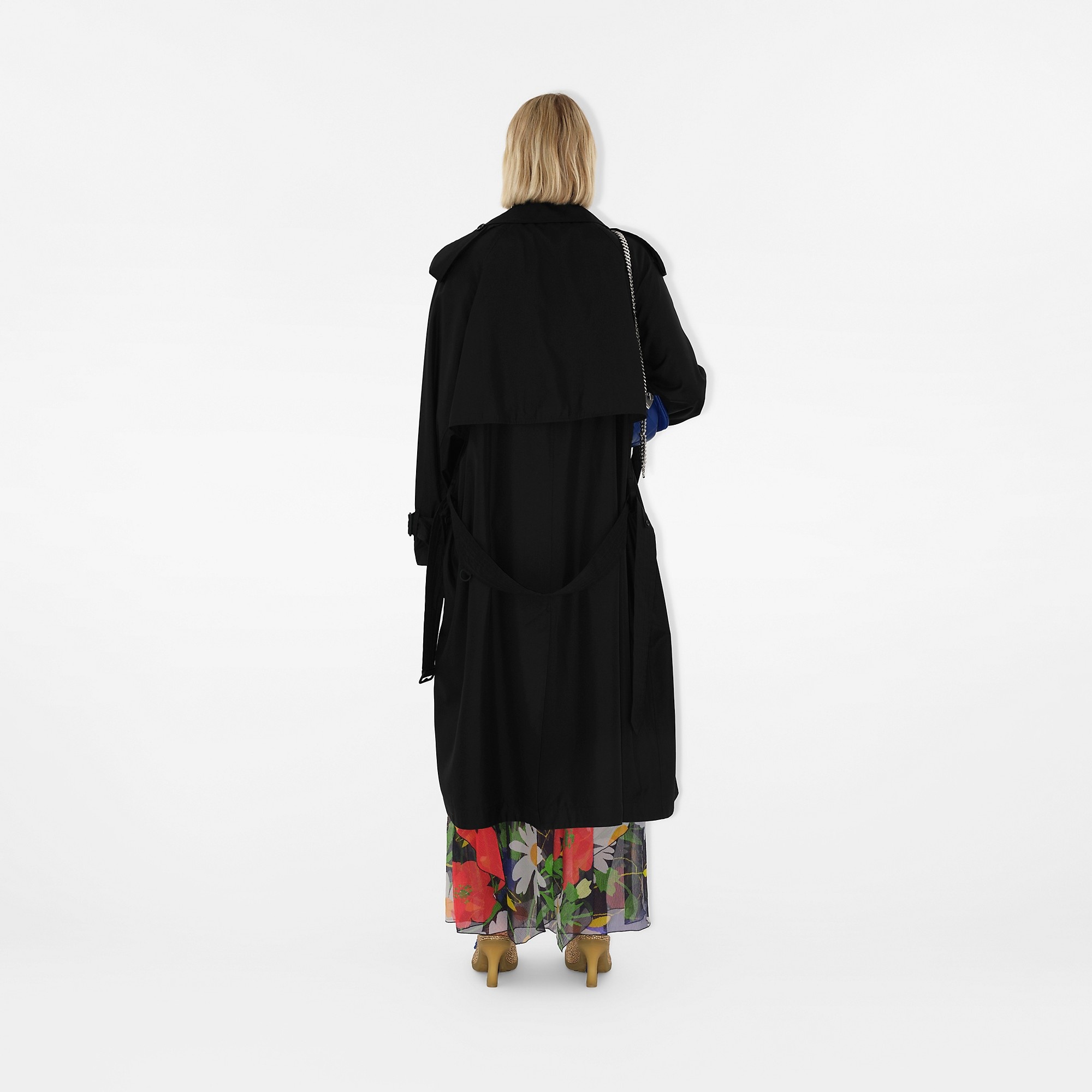 Long Silk Trench Coat - 4