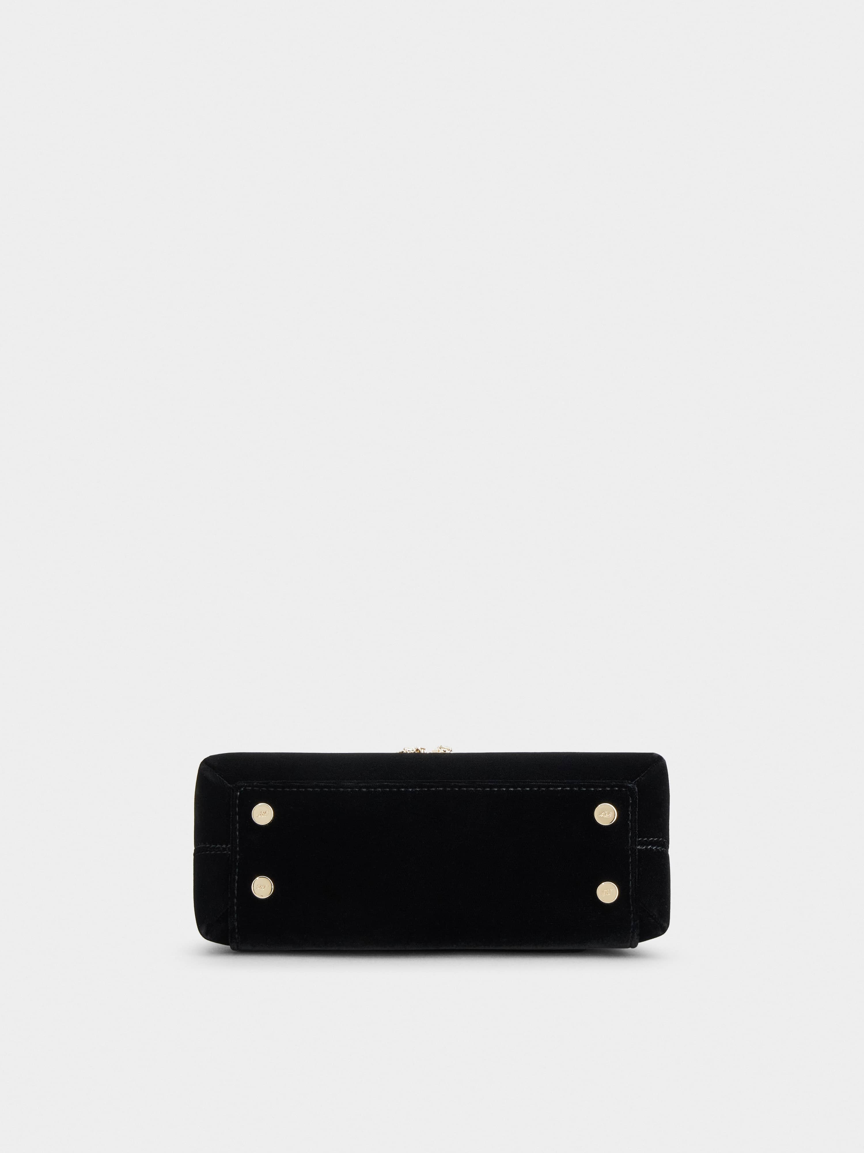 Viv' Flower Strass Jewel Cabas Mini Bag in Velvet - 5