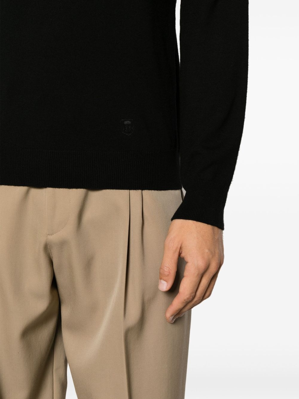 virgin wool polo sweater - 5