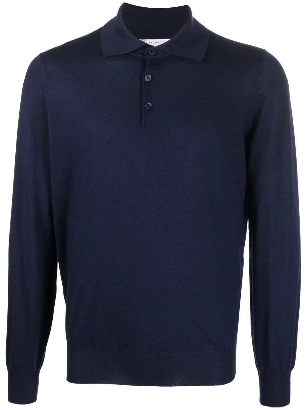 fine-knit longsleeved polo top - 1