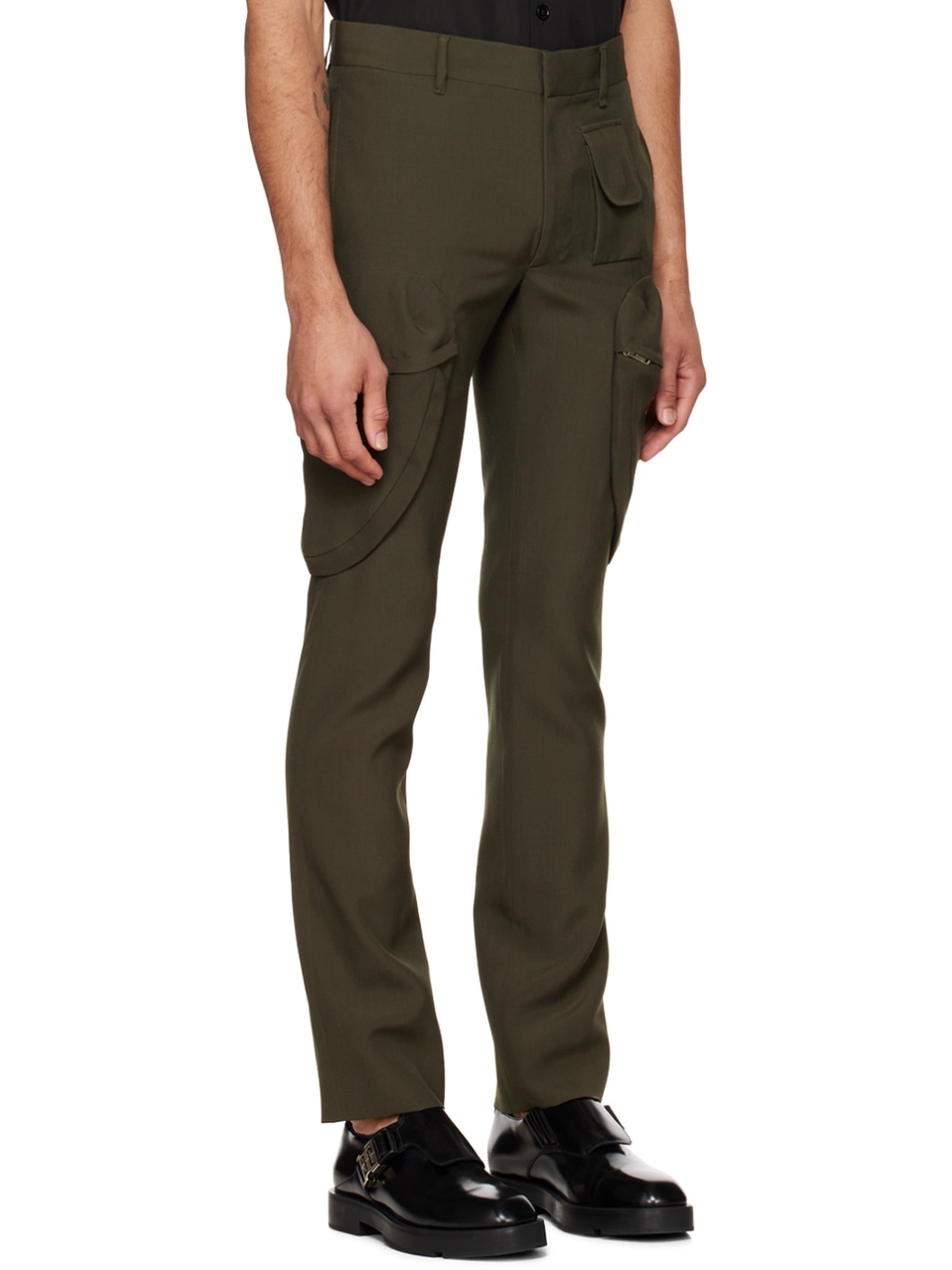 Givenchy Khaki Slim-Fit Cargo Pants, ssense