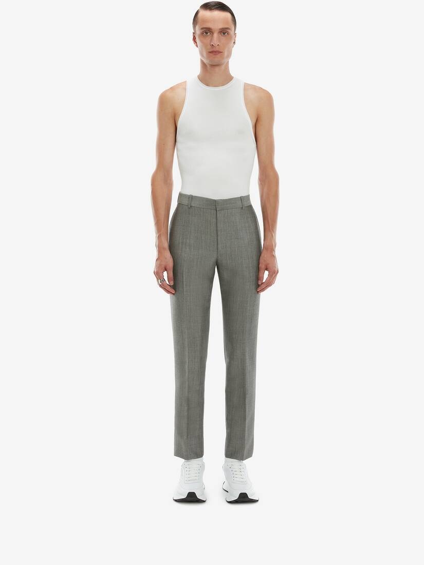 Fresco Wool Mohair Trouser in Grey - 2