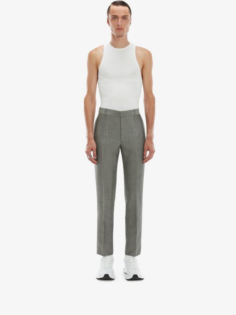 Alexander McQueen Fresco Wool Mohair Trouser in Grey outlook