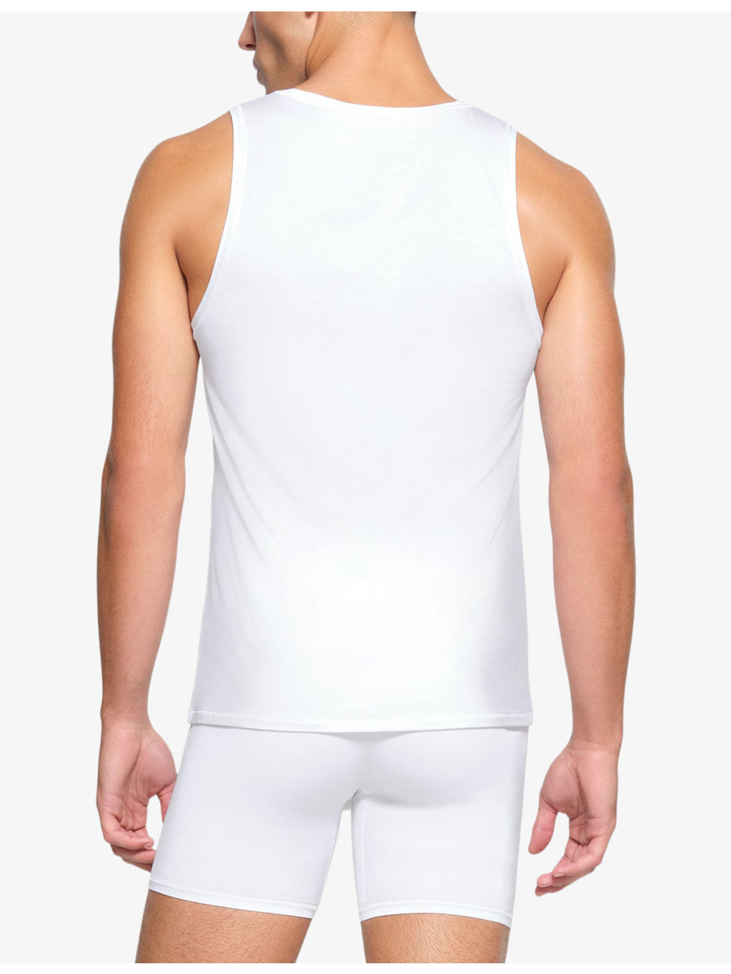 Crewneck slim-fit pack of three stretch-jersey tank tops - 4
