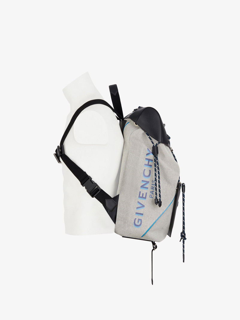 Bond large backpack in leather and canvas 3