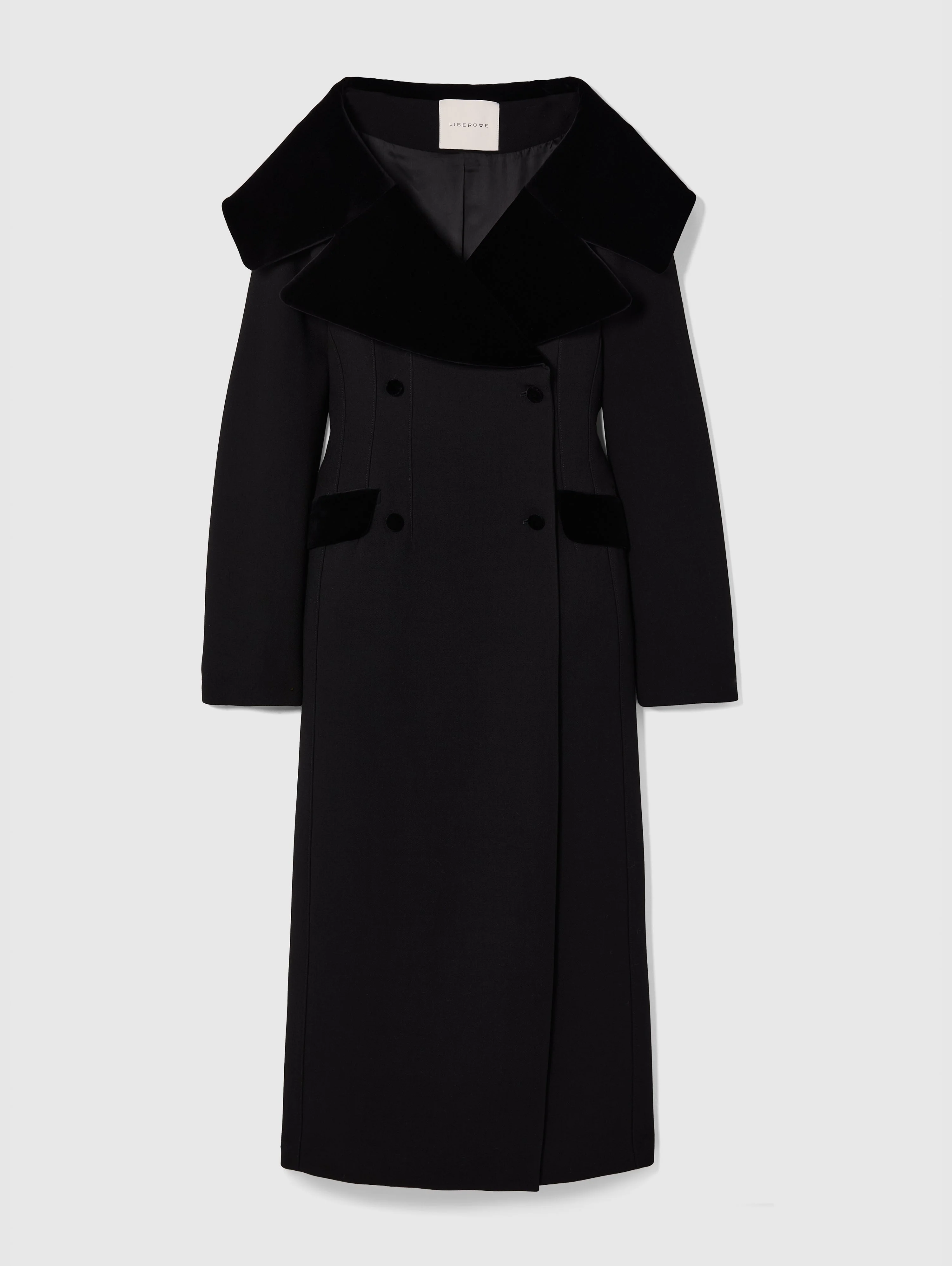 DOUBLE BREASTED HOURGLASS COAT - 1