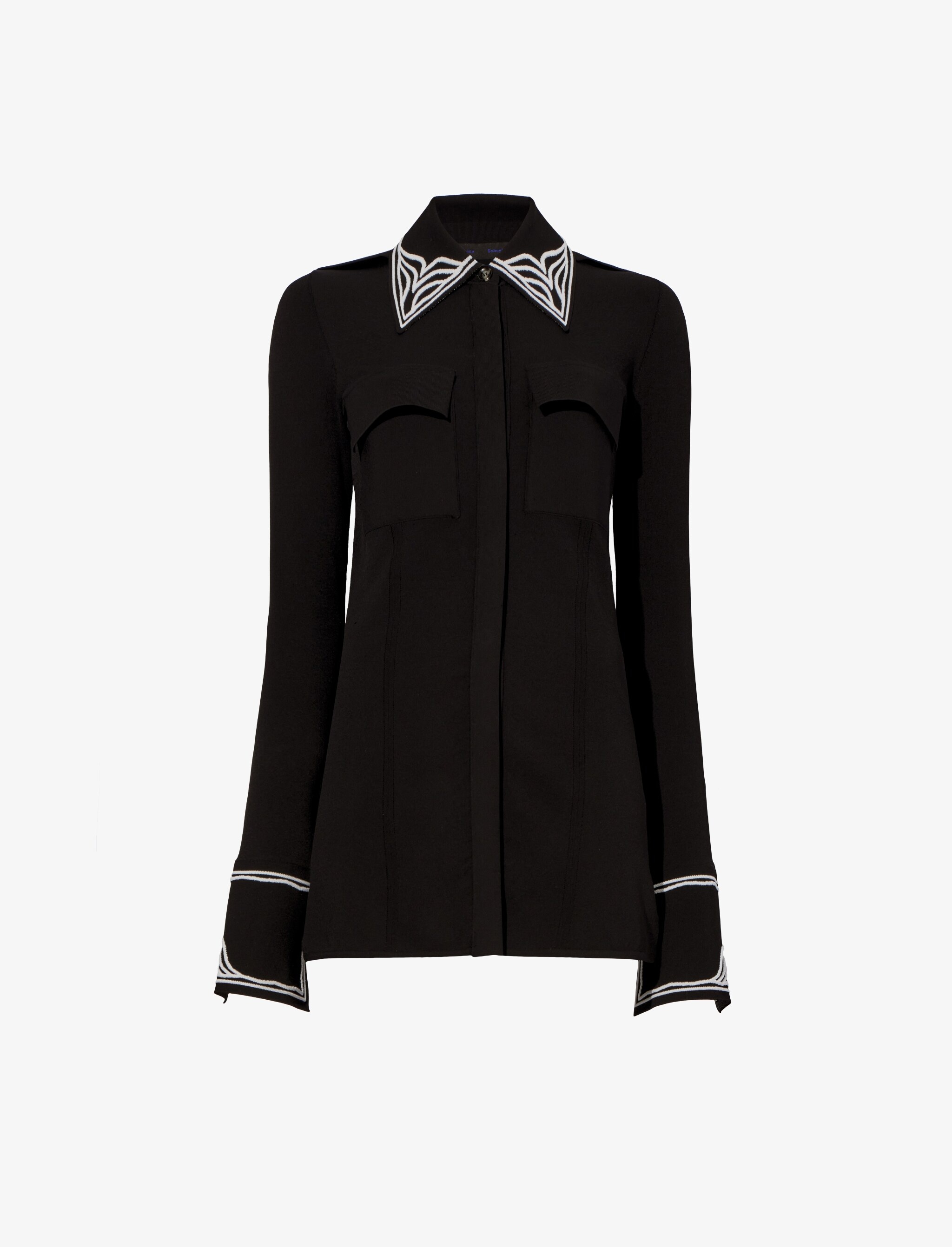 Cloque Jacquard Knit Shirt - 1