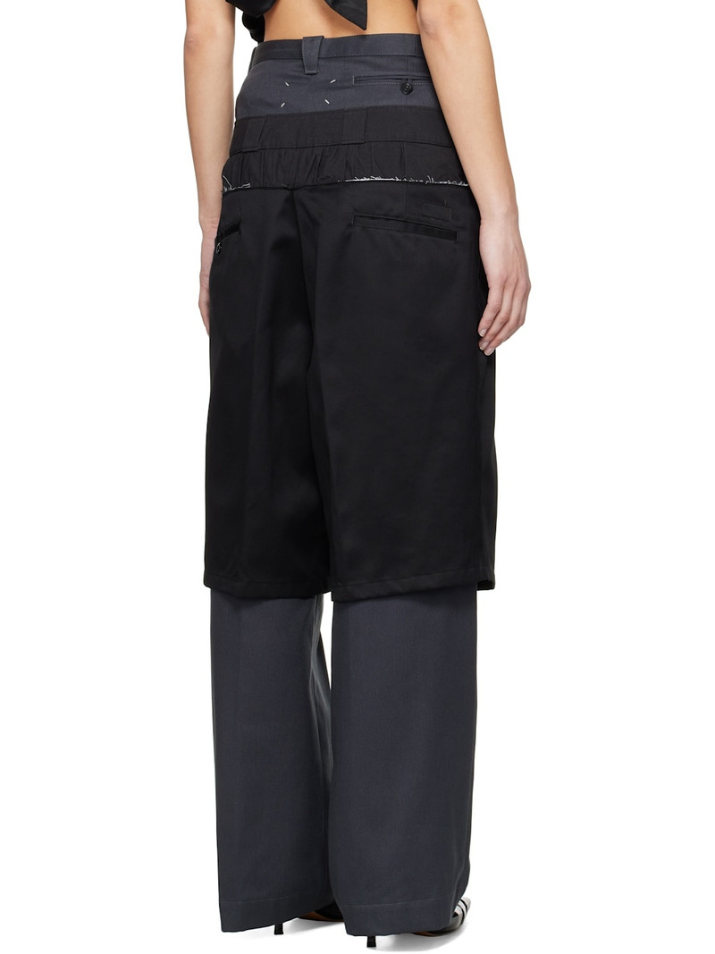 Gray & Black Layered Trousers 3