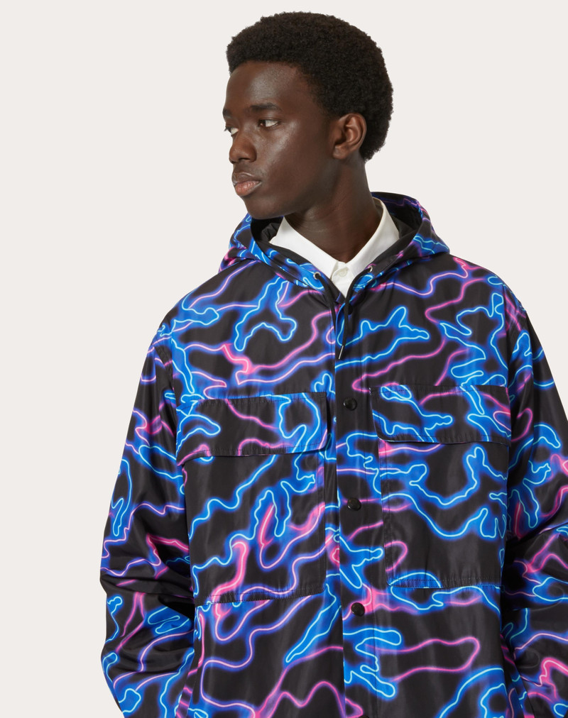 HOODED SHIRT JACKET WITH NEON CAMOU PRINT 5