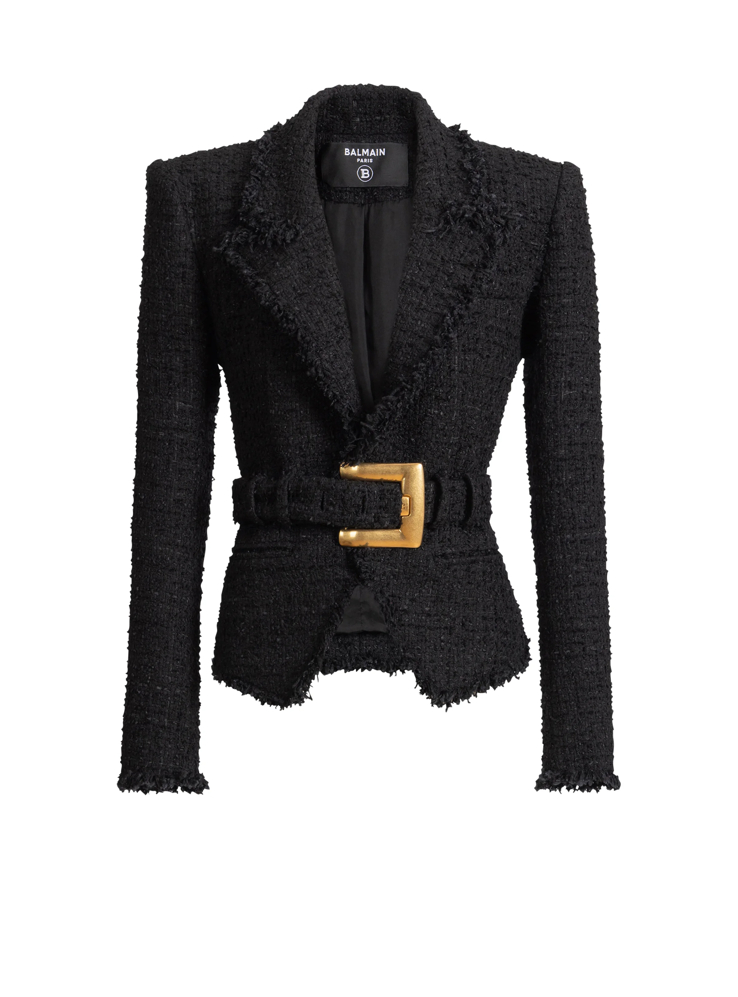 Belted tweed jacket - 1