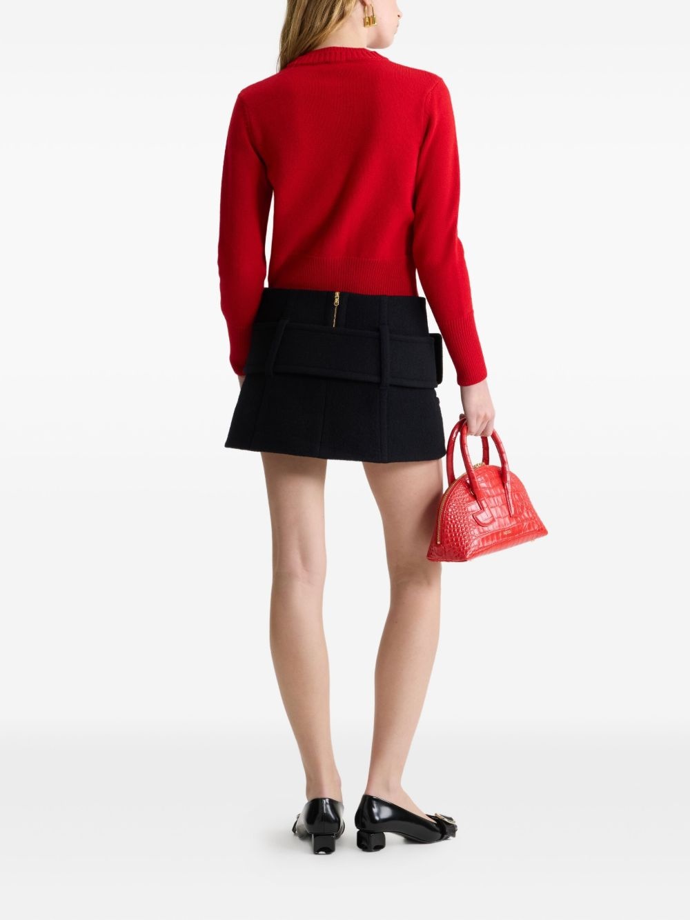 double-collar wool cardigan - 3