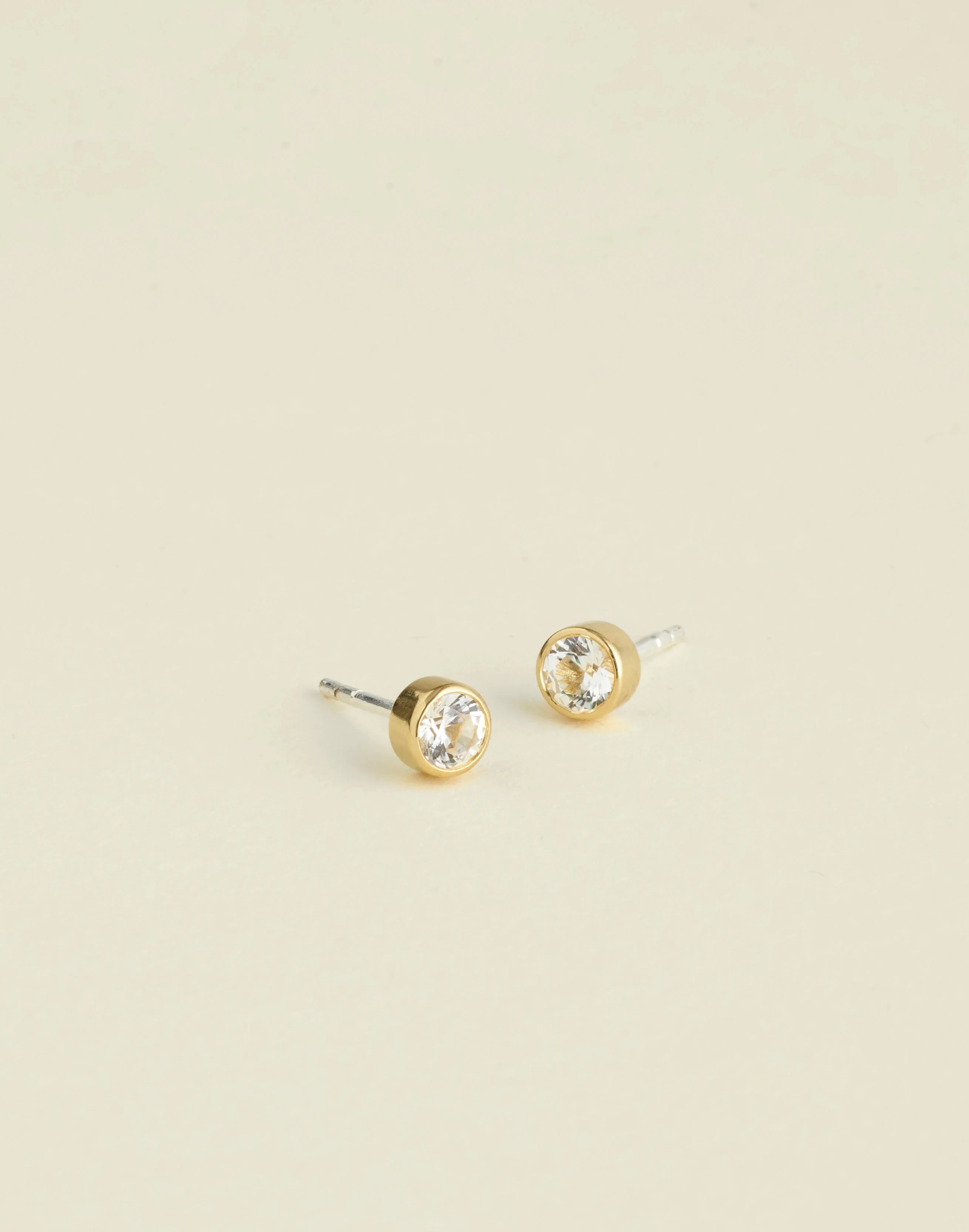 Demi-Fine Bezel Set Crystal Stud Earrings - 1