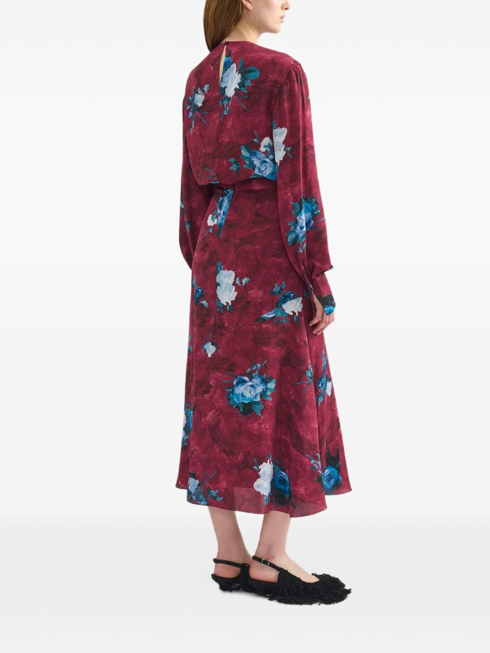 floral-print midi skirt - 3