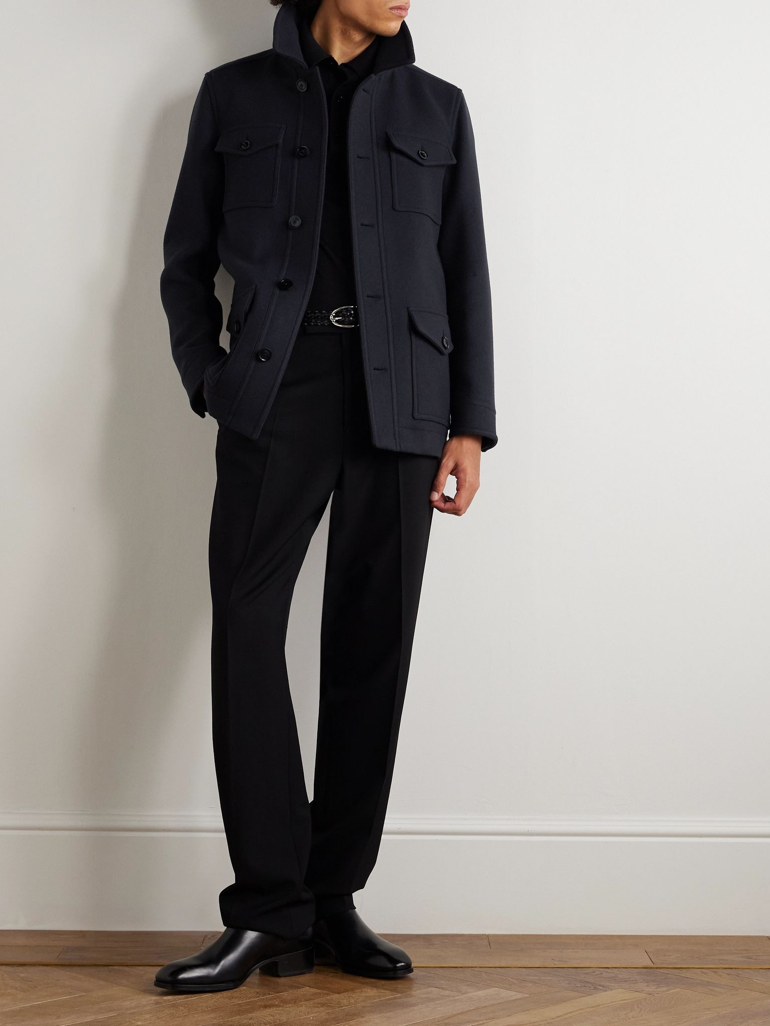 Virgin Wool Overshirt Navy - 2
