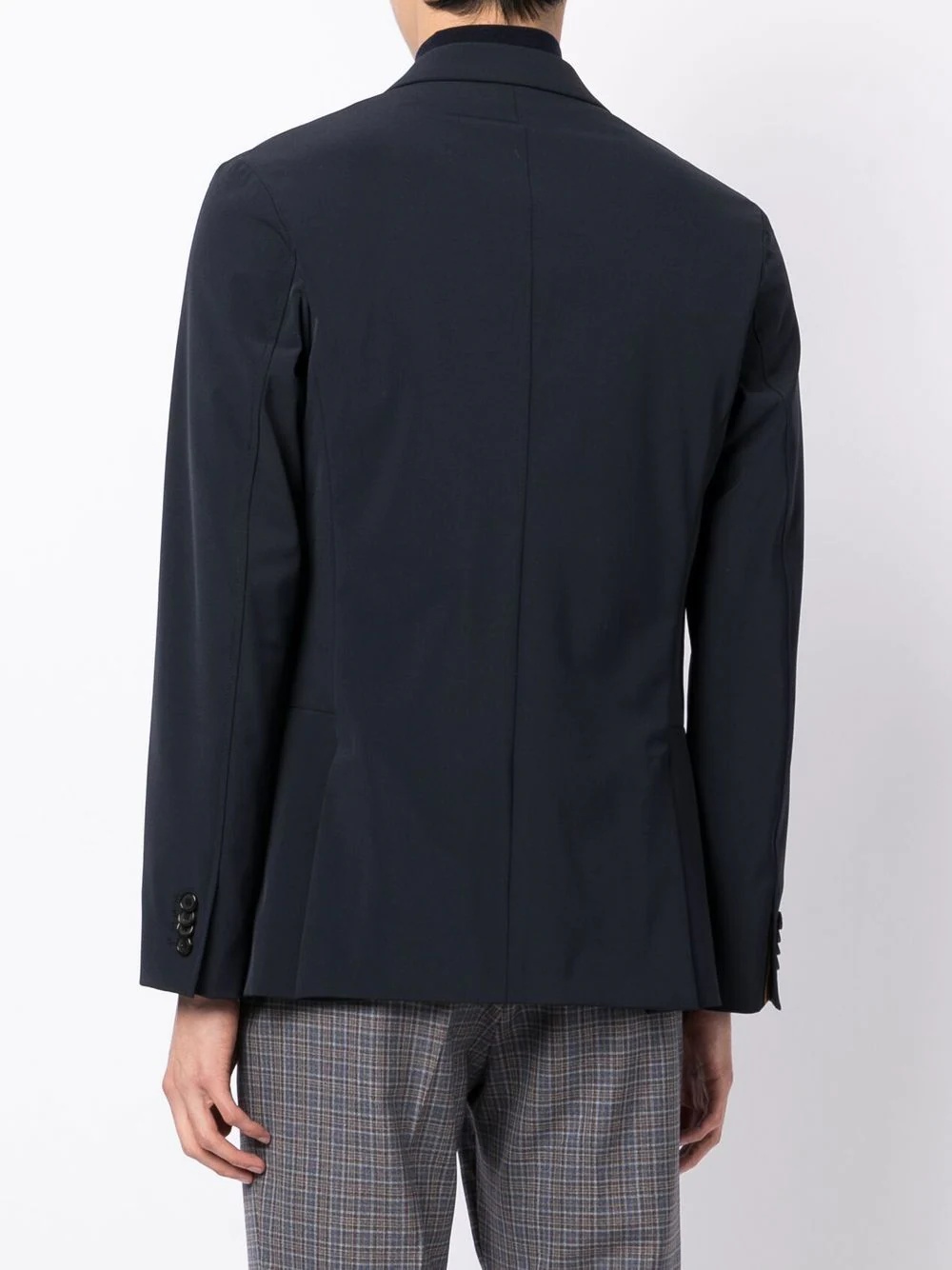 logo-patch single-breasted blazer - 7