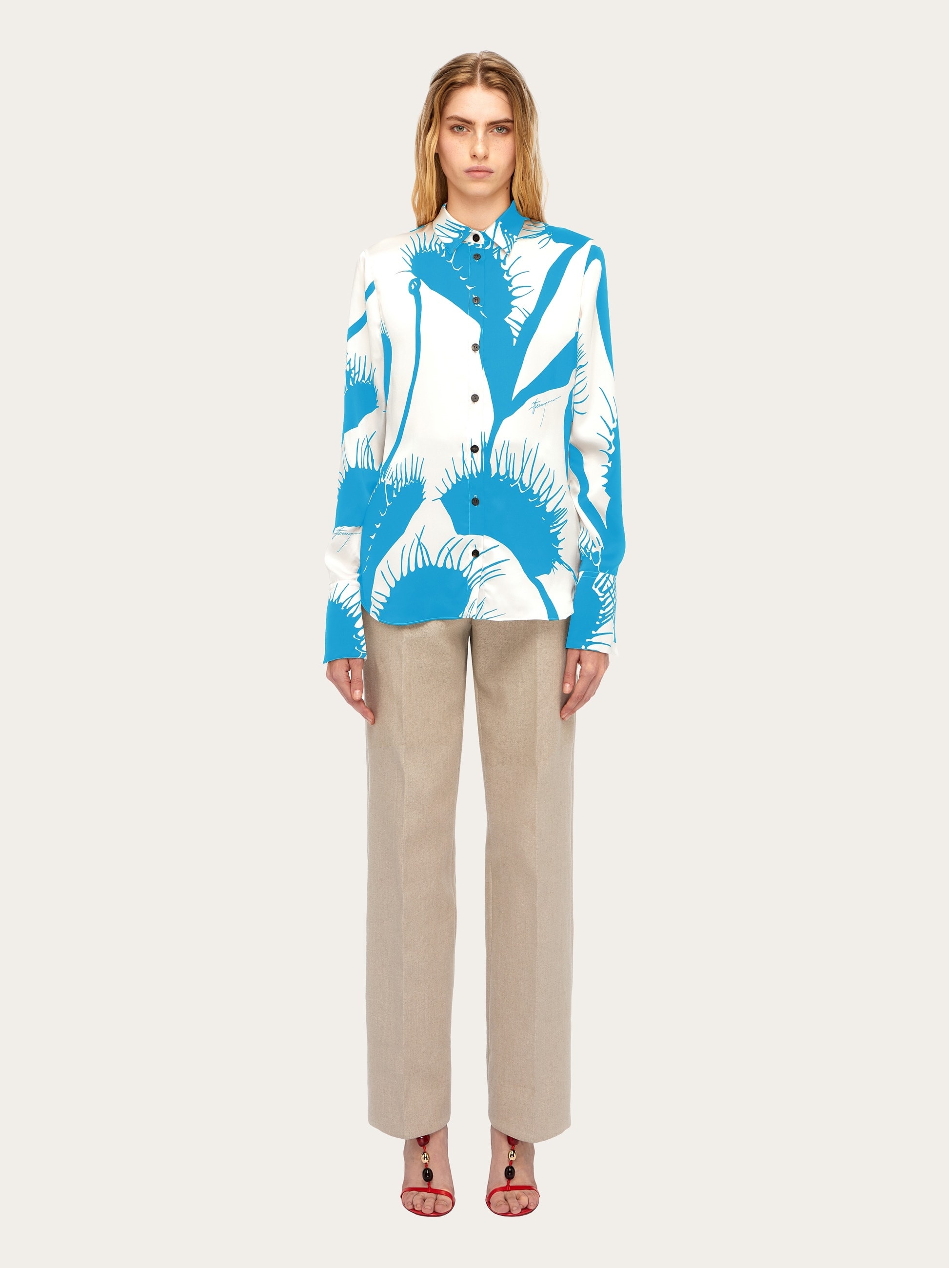 Venus print silk shirt - 5