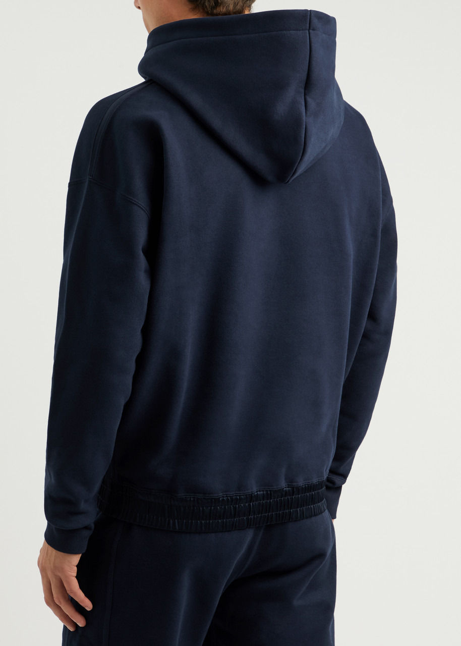 Logo-embroidered hooded cotton sweatshirt - 3