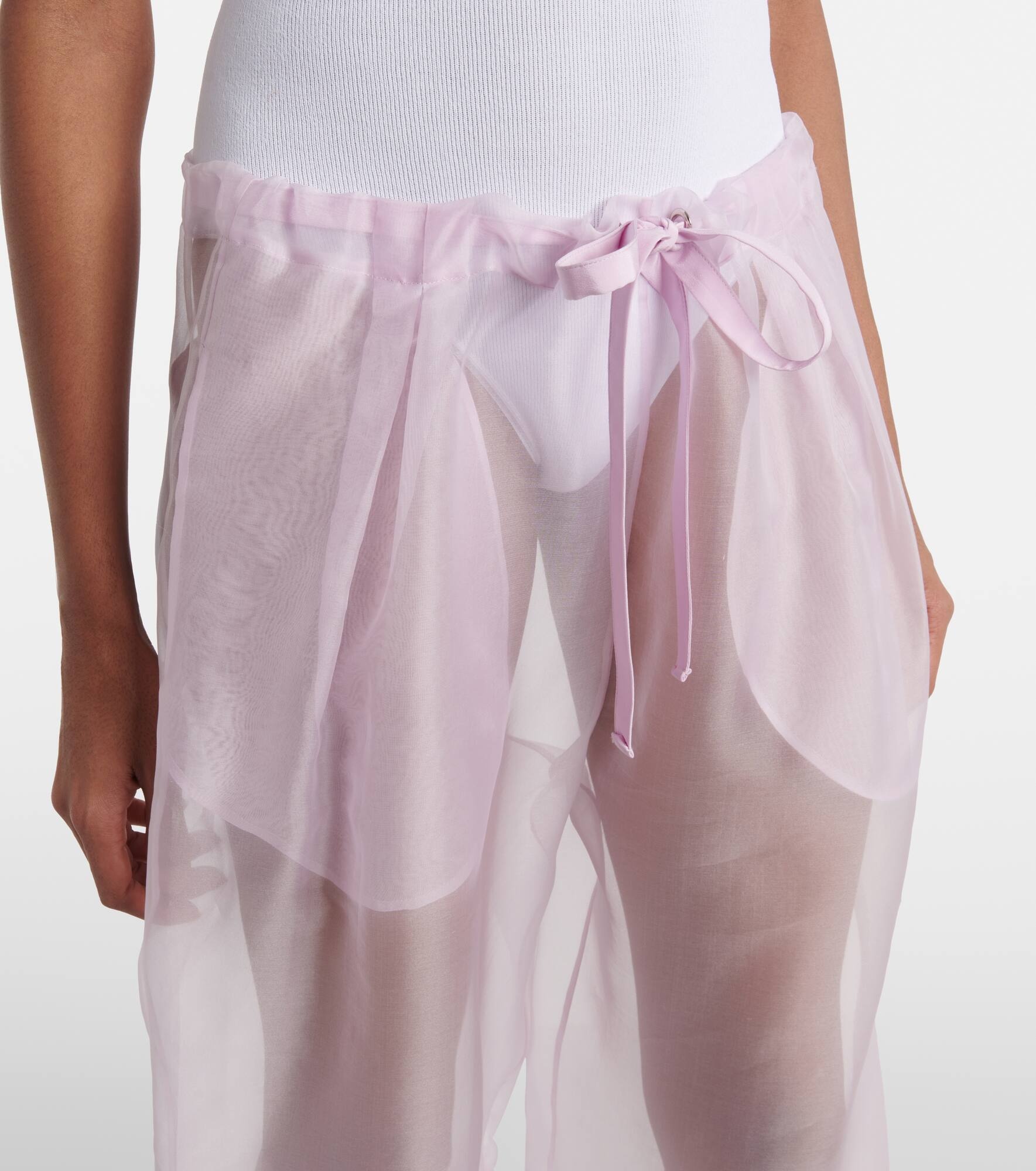 Trenton silk-blend organza wide-leg pants - 4