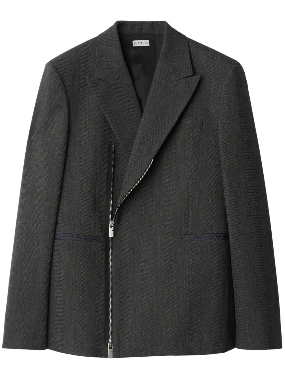 zip-up wool blazer - 1