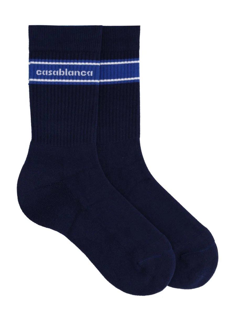 COTTON BLEND SOCKS WITH LOGO - 1