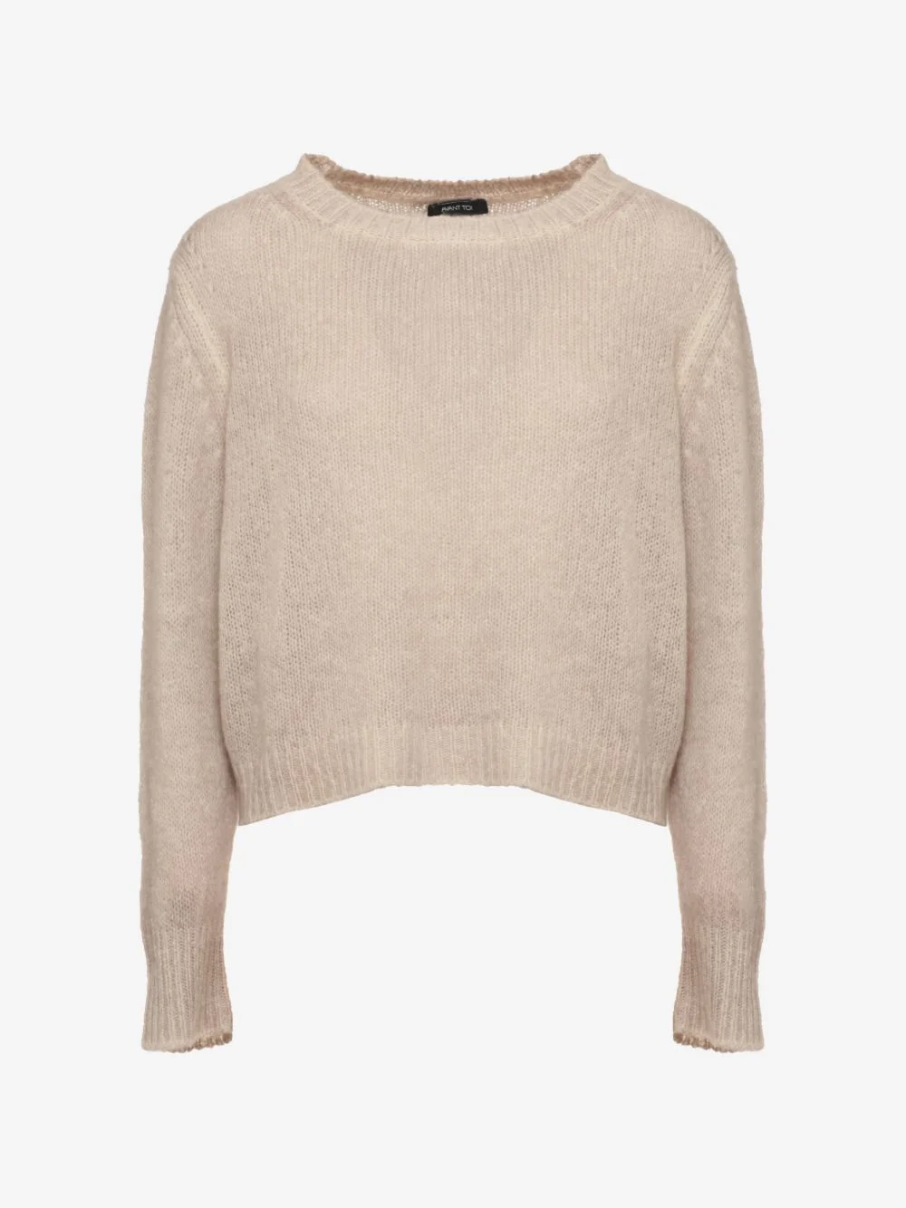 fine-knit ribbed-trim sweatshirt - 1