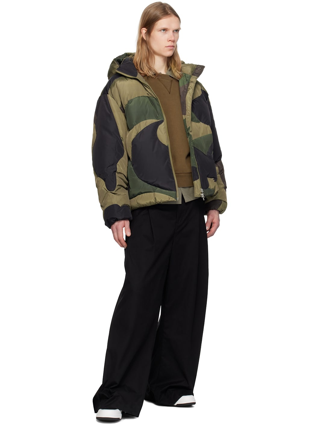 Green Camo Nylon Down Jacket - 4