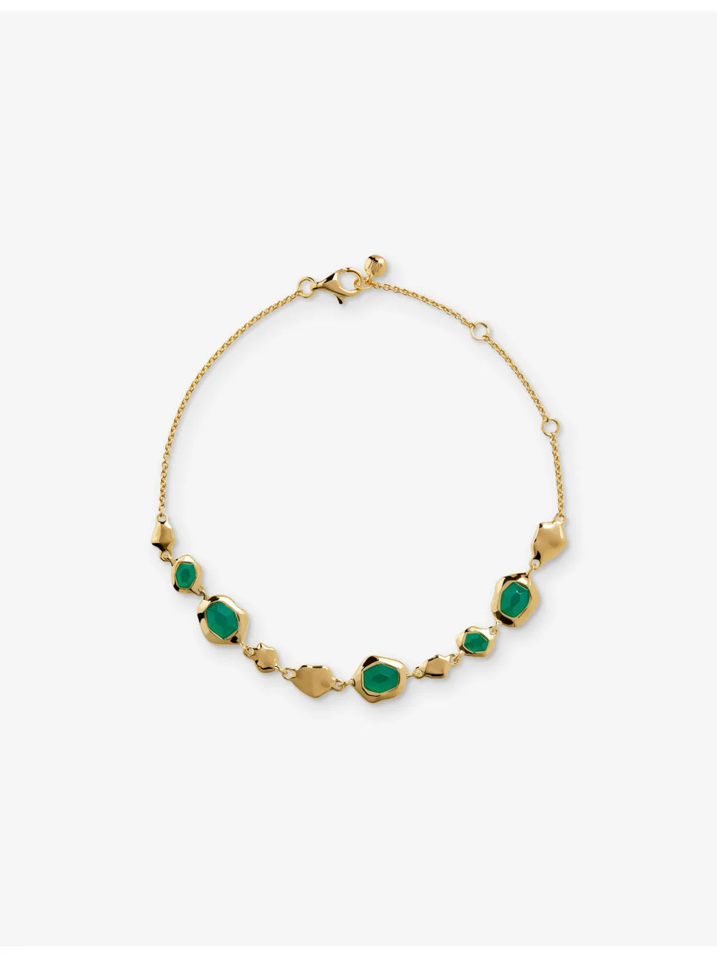 Odyssey Pebbled Onyx and 18ct Yellow-Gold Vermeil Chain Bracelet - 1