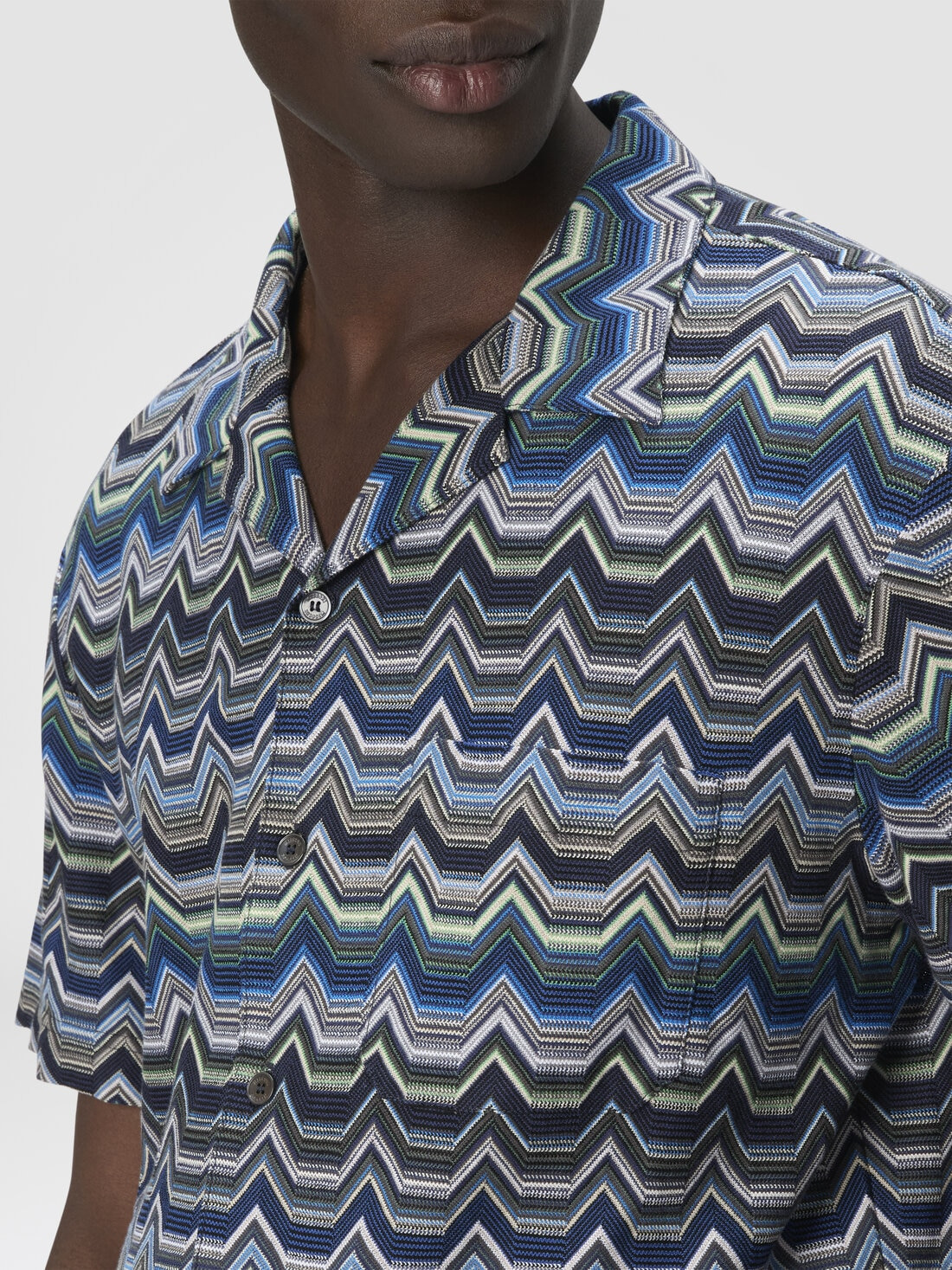 Bowling Shirt with Geometric Zigzag - 5