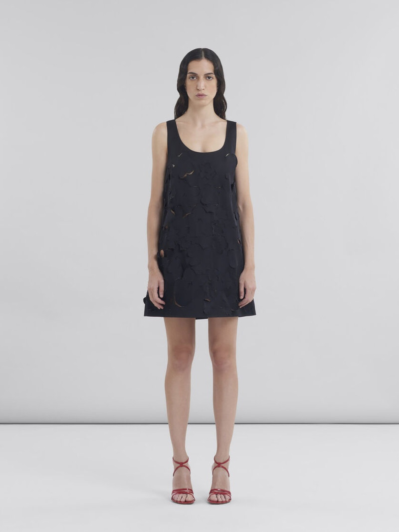 Marni FLARED DUCHESS SATIN DRESS WITH CUT OUT DETAIL outlook
