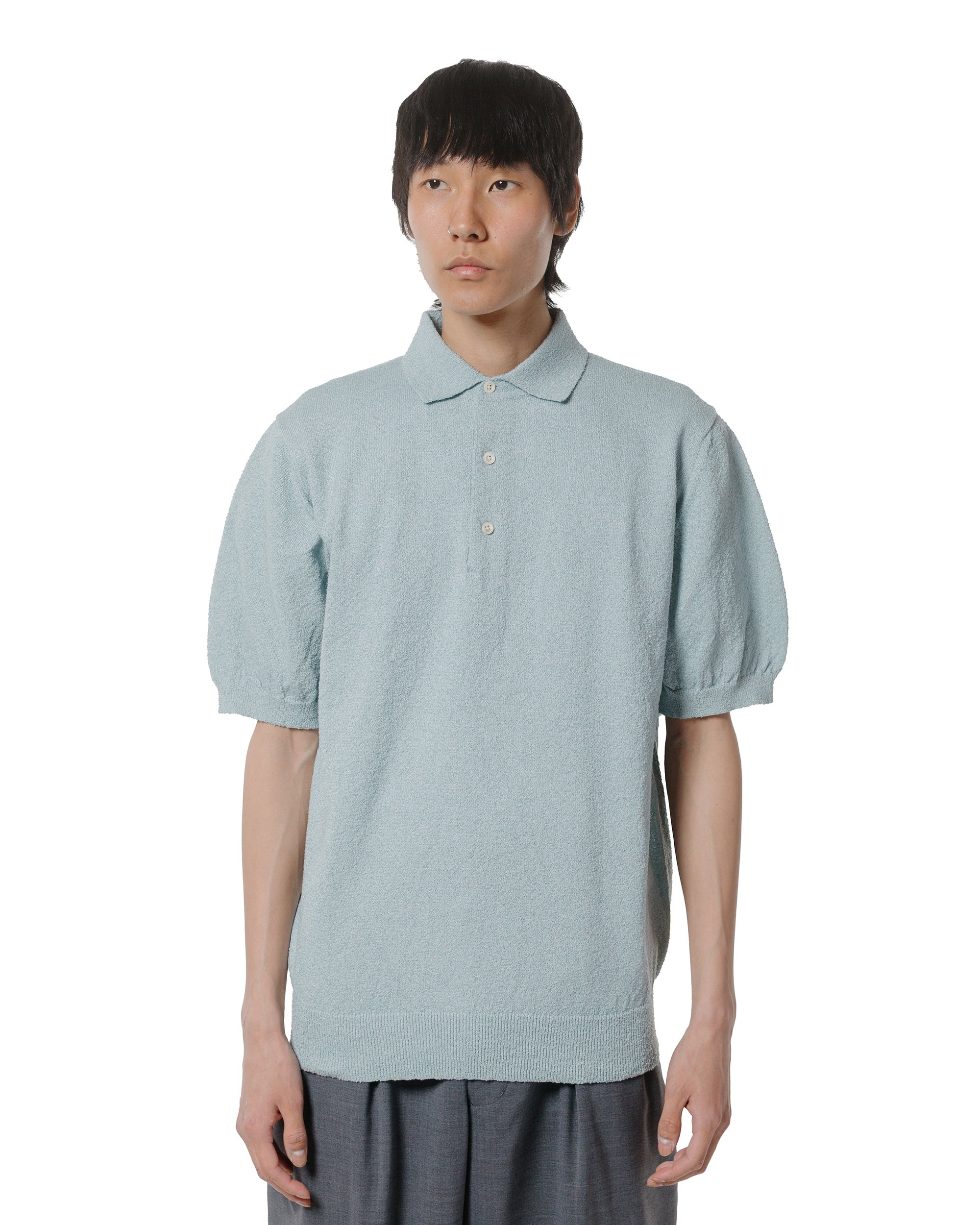 Knit Polo Boucle Sax - 2