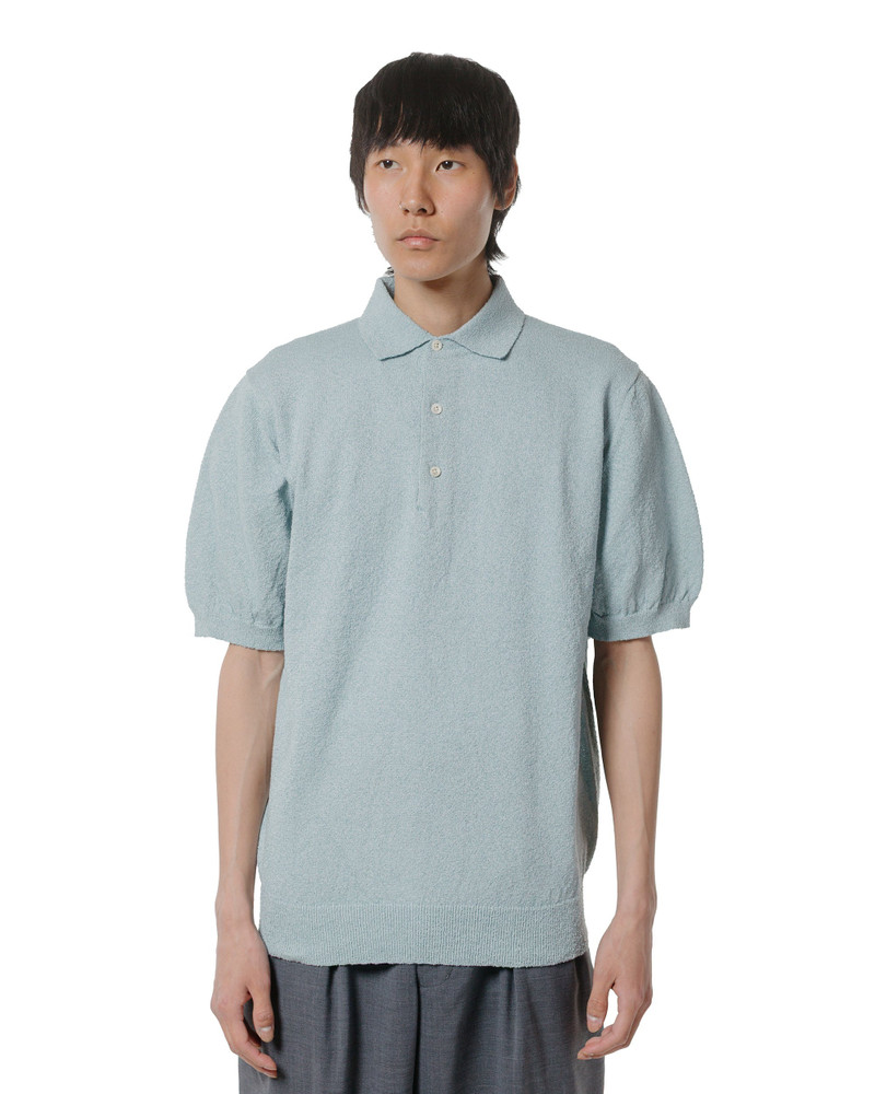 BEAMS PLUS Knit Polo Boucle Sax outlook