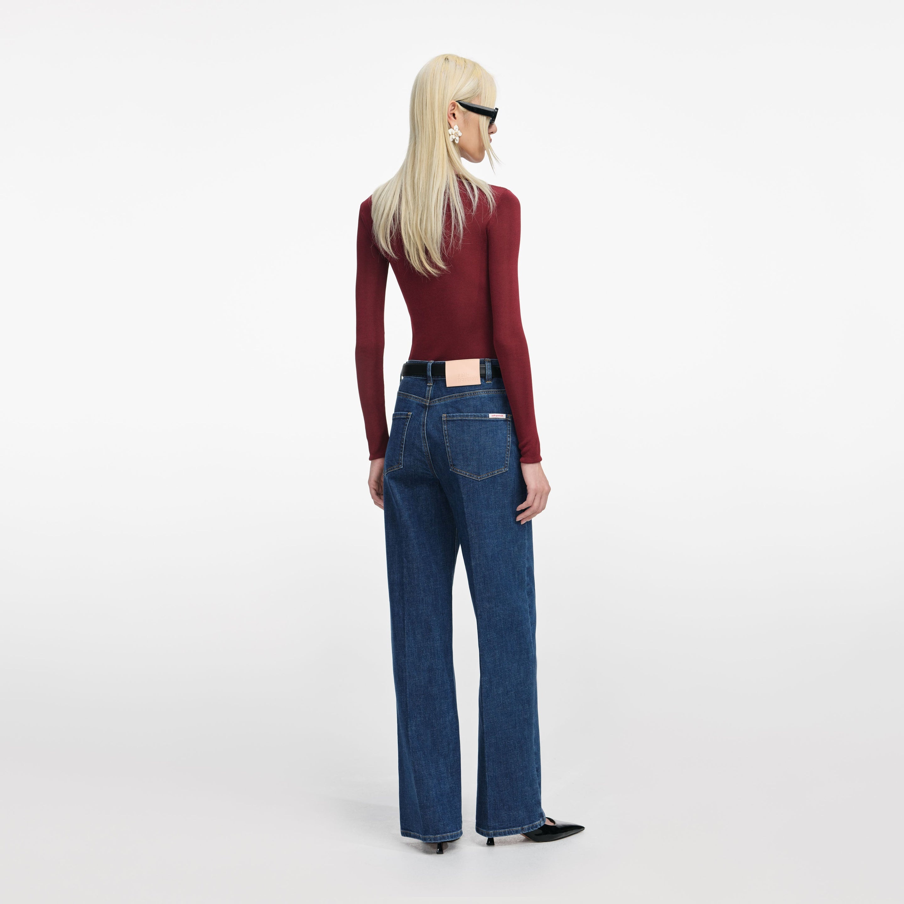 Blue Straight Leg Jeans - 3