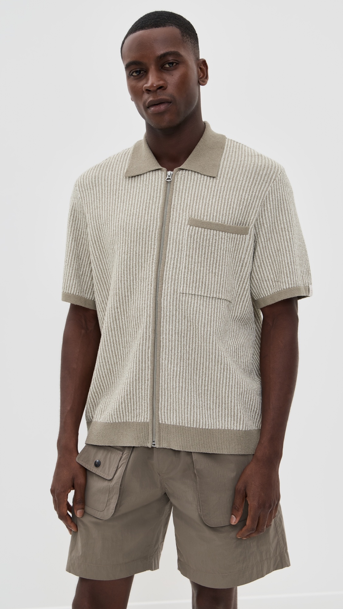 Zuma Jacquard Zip Through Shirt - 6