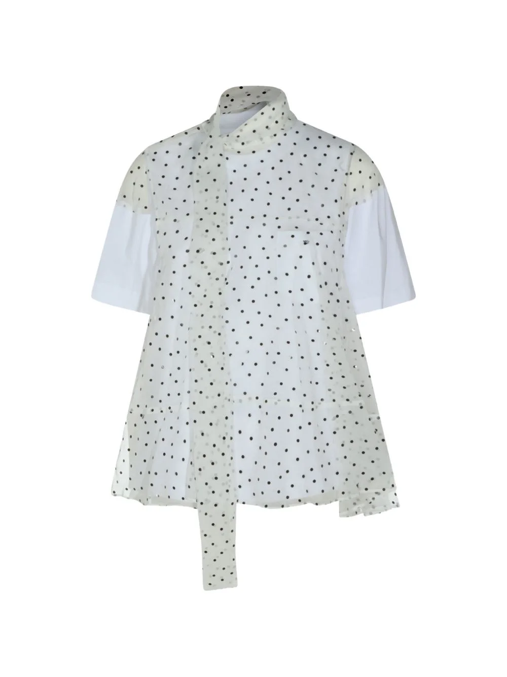 polka dot-pattern blouse - 1