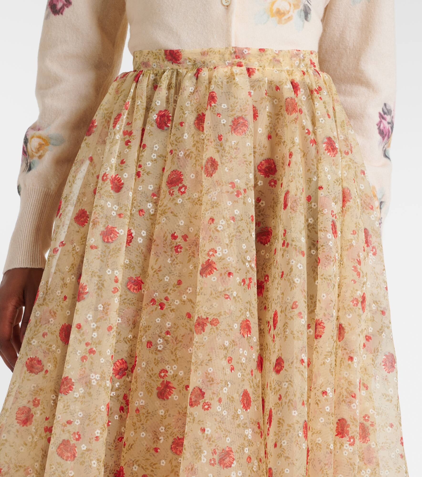 Floral midi skirt - 4