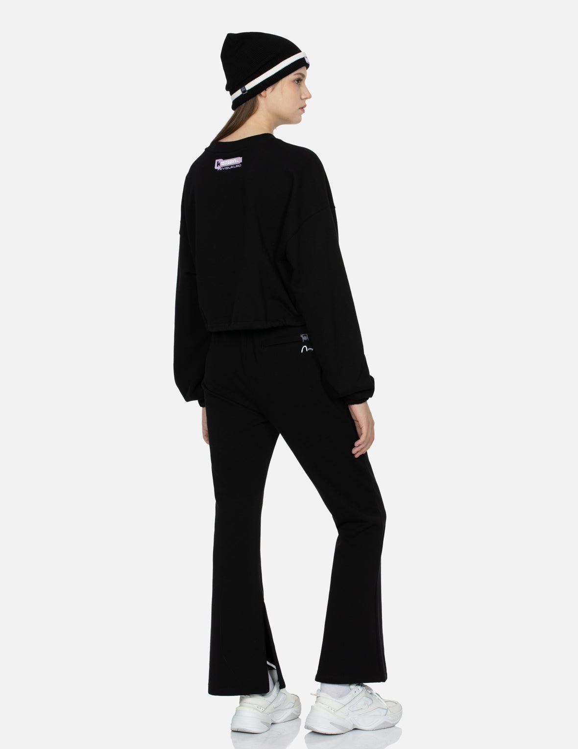Slogan Print Fashion Fit Flared Sweatpants - 4