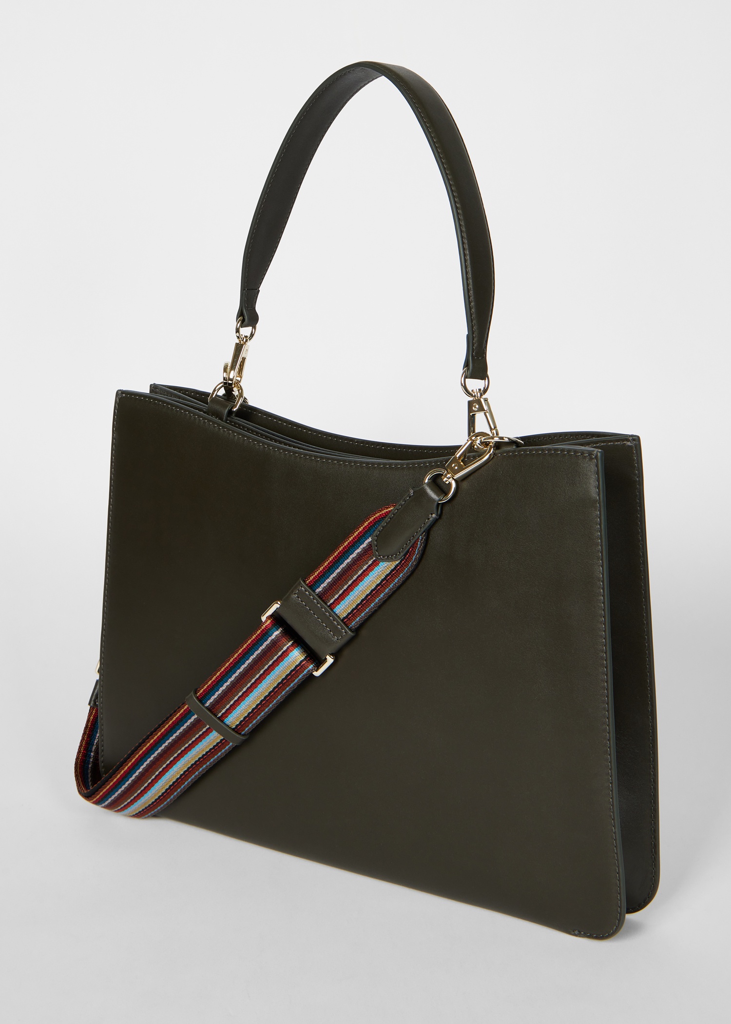 Women's Dark Green Leather Bag - 5