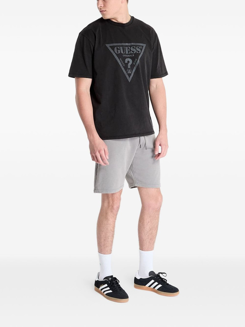 GUESS USA logo-print drawstring track shorts outlook