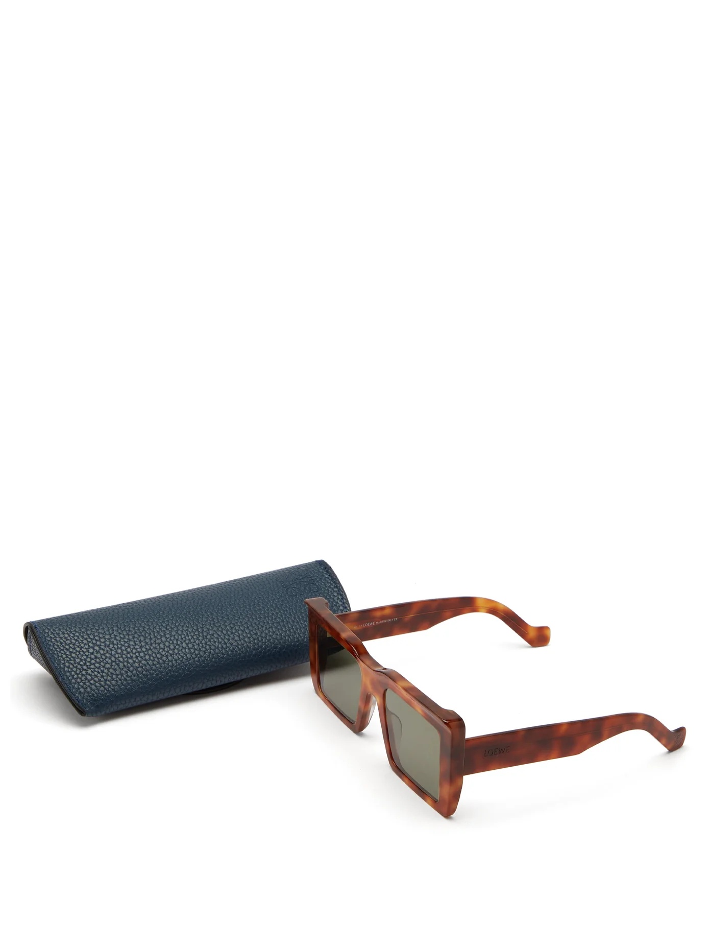 Square-frame tortoiseshell acetate sunglasses - 4