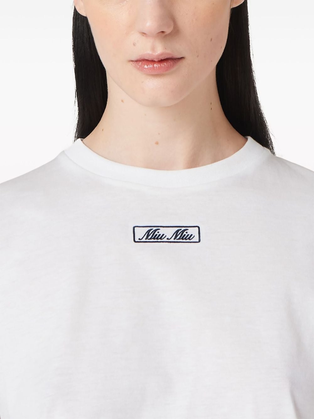 logo-embroidered cotton T-shirt - 5