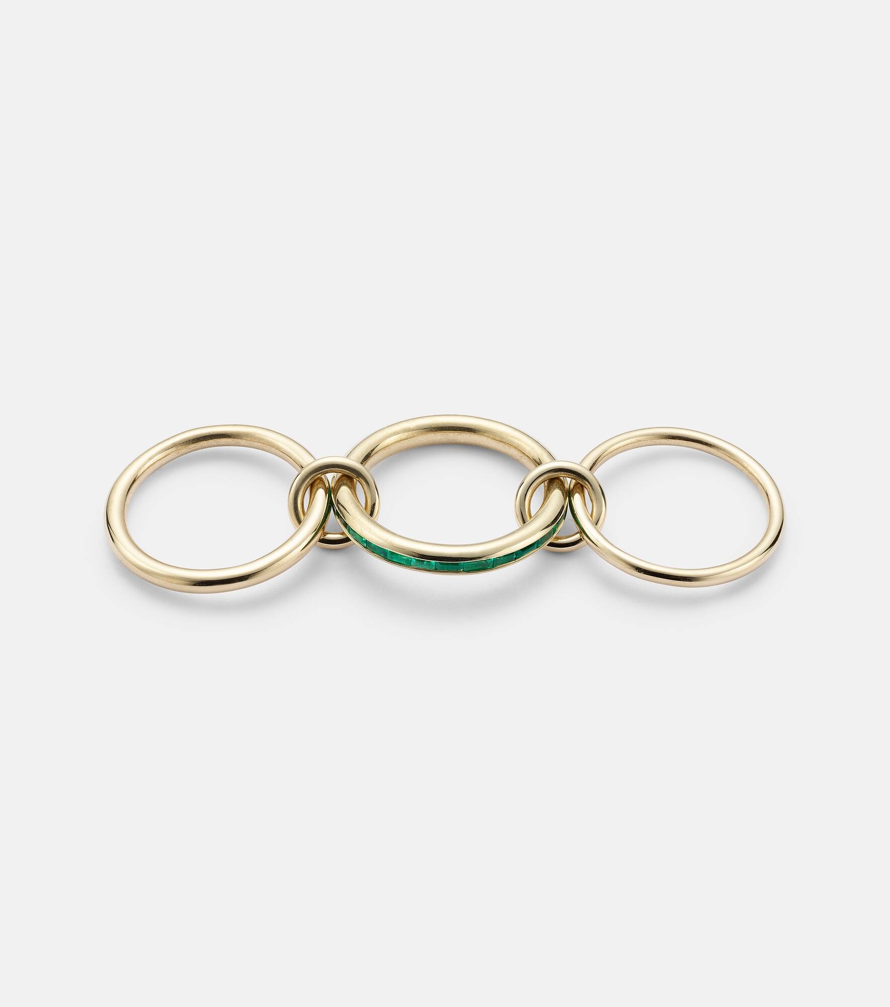 Pyrus 18kt gold ring with emeralds - 4