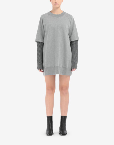 MM6 Maison Margiela Ribbed sleeve sweatshirt dress outlook