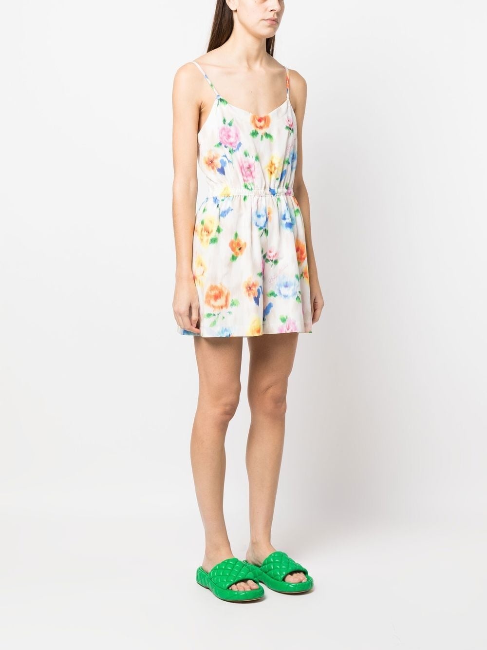 floral-print sleeveless mini dress - 3