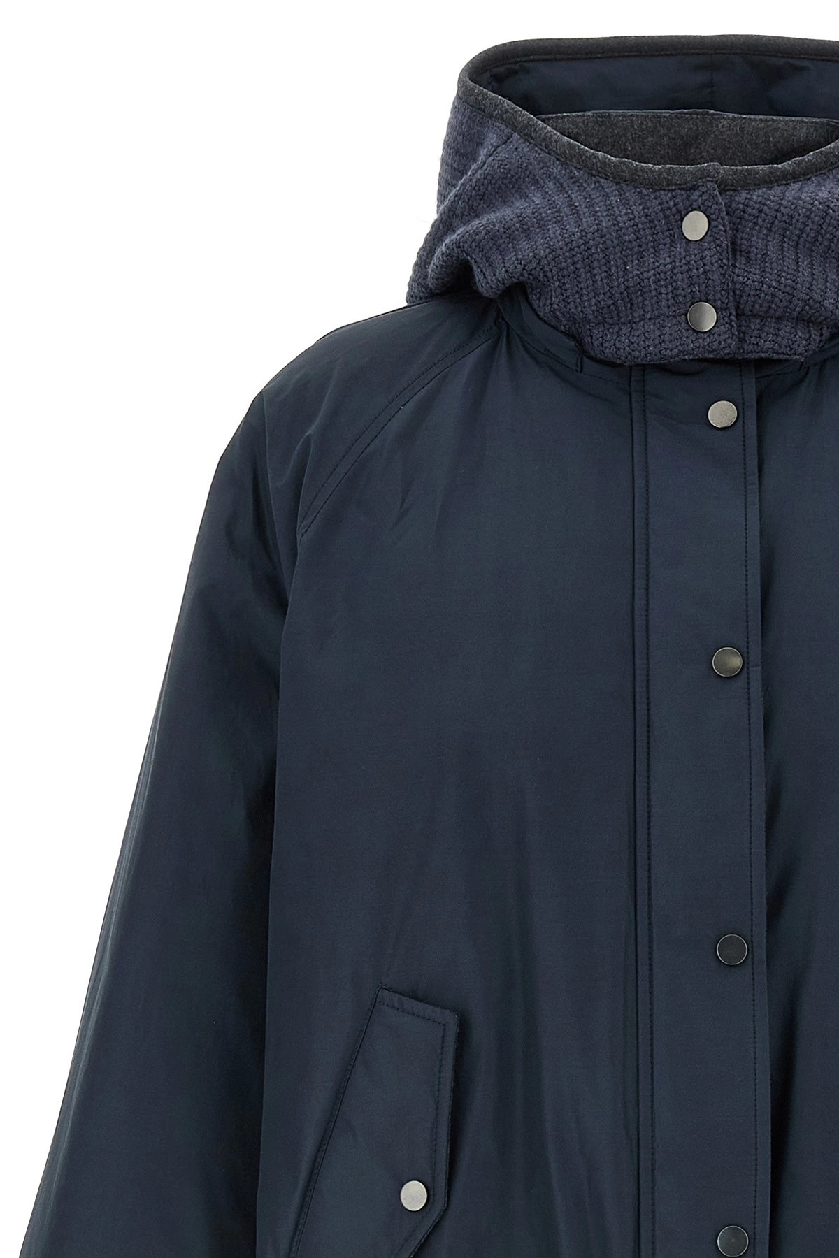 Knitted hooded down jacket - 4