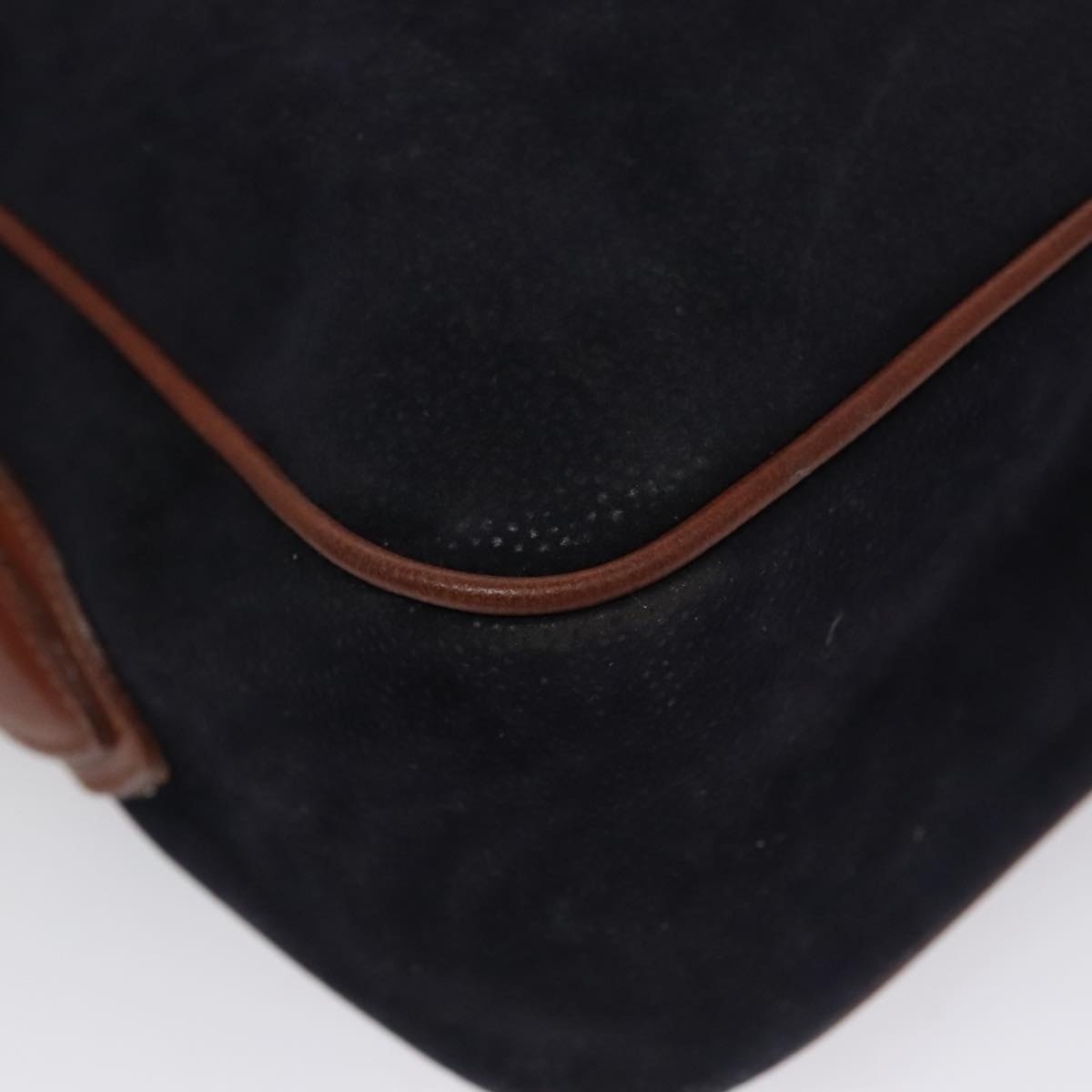 Burberry Shoulder Bag Suede Navy - 13