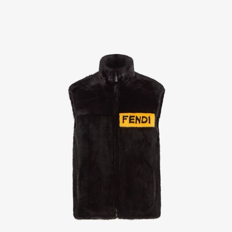 Black mink vest - 1