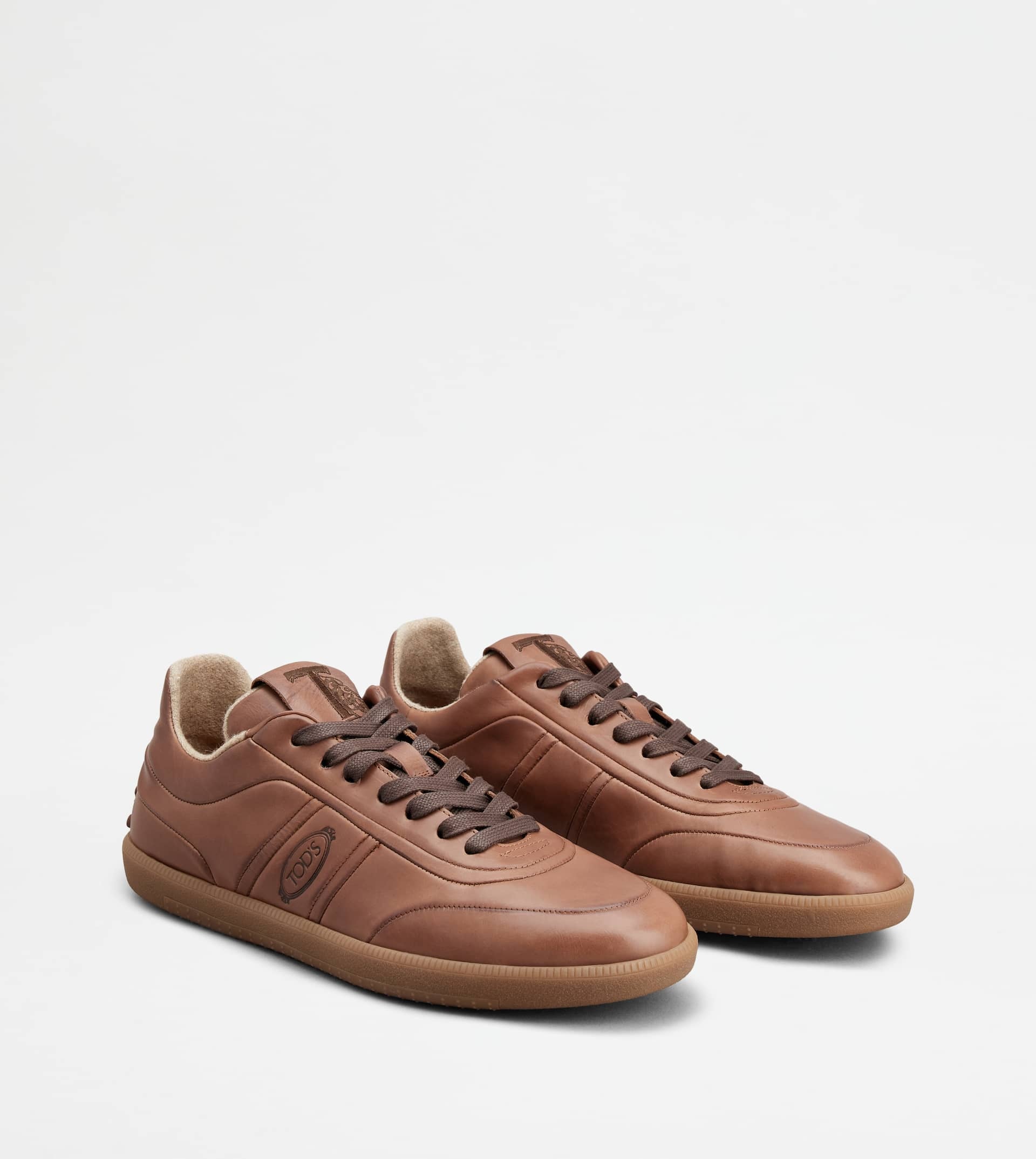 TOD'S TABS SNEAKERS IN LEATHER - BROWN - 3