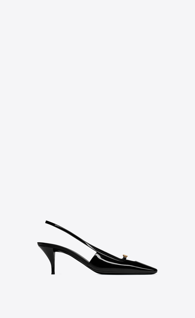 blade slingback pumps in patent leather 1