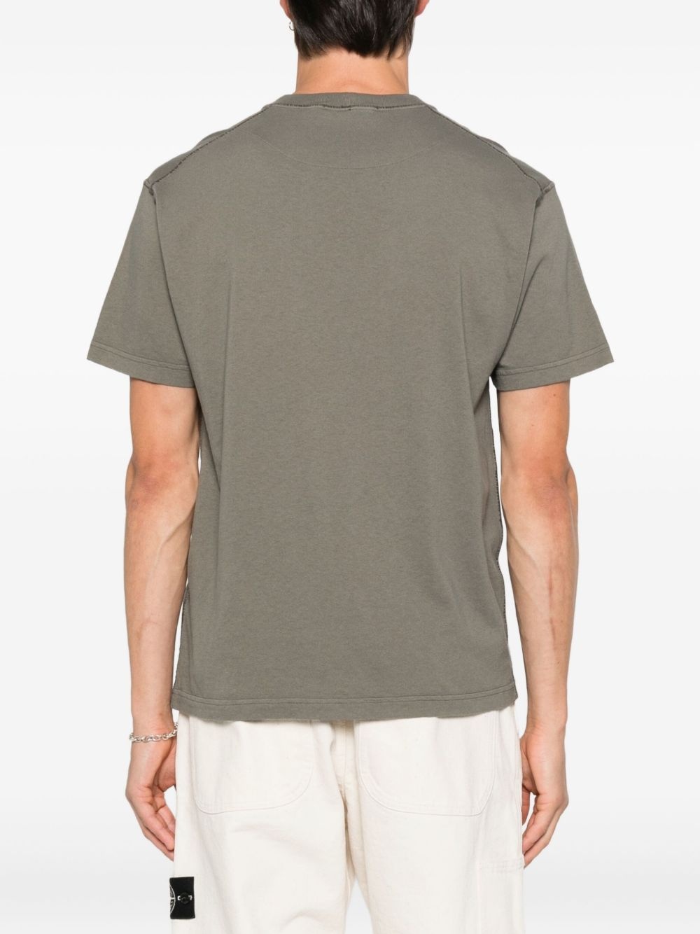 Compass-patch cotton T-shirt - 3